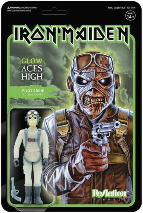 Iron Maiden Reaction Figure Glow Aces High Eddie Exclusive Iron Maiden Reaction Figure Glow Aces High Eddie Exclusive