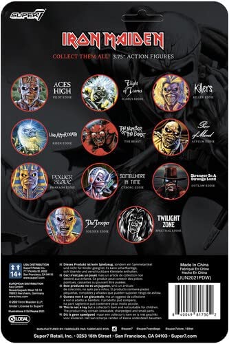 Iron Maiden Reaction Figure Glow The Trooper Soldier Eddie Exclusive Iron Maiden Reaction Figure Glow The Trooper Soldier Eddie Exclusive