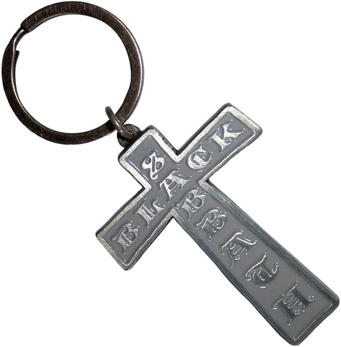 Black Sabbath Chromed Cross Keychain Keyring