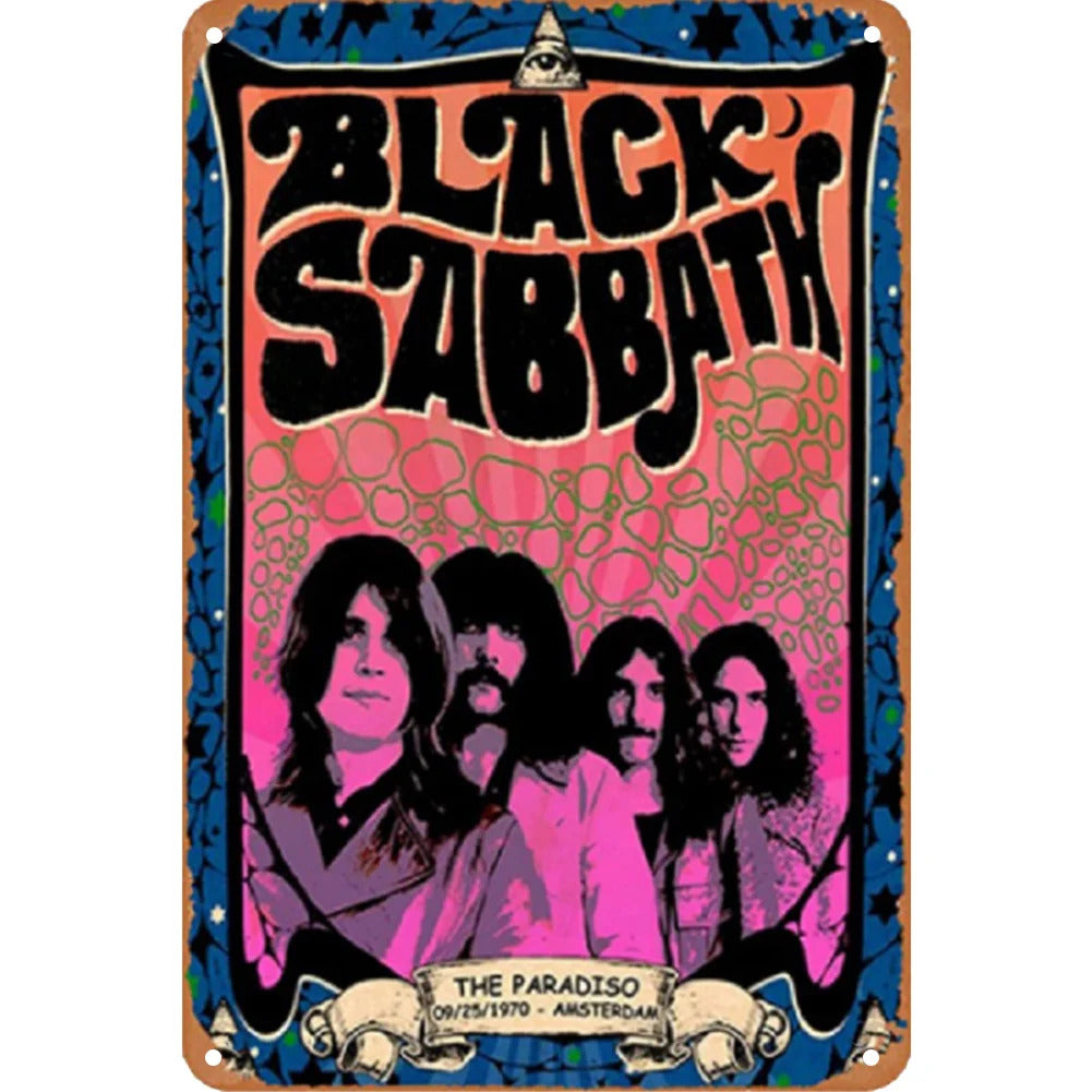 Black Sabbath The Paradiso Amsterdam Repro Vintage Style Metal Tin Sign Ad