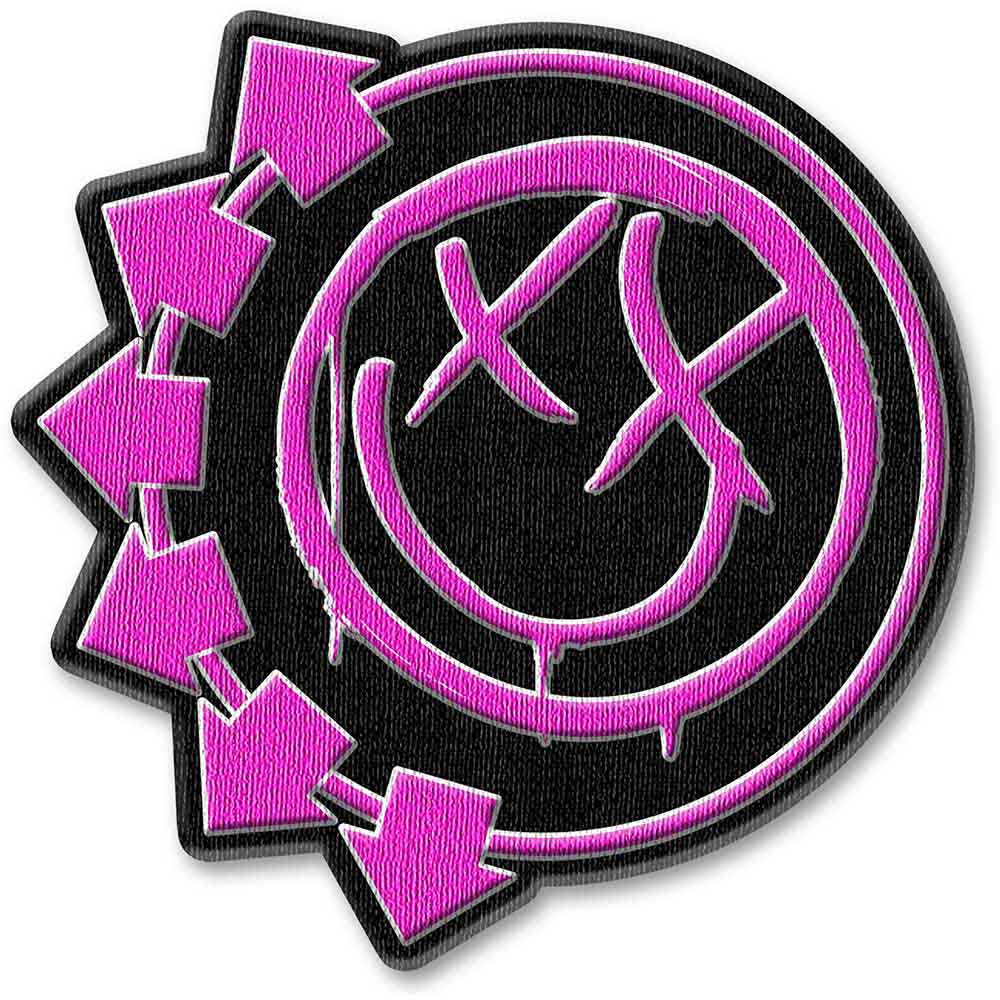 Blink 182 - Pink Neon Six Arrows Smile Iron On Patch