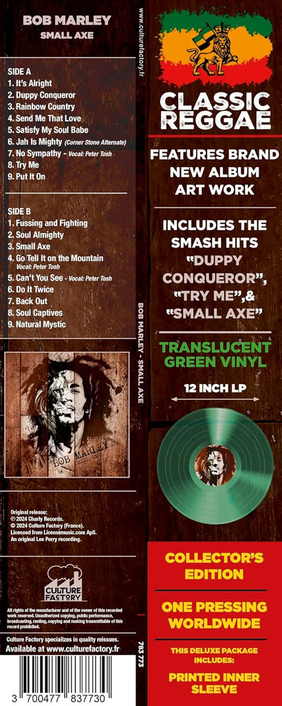 Bob Marley - Small Axe Translucent Green Vinyl LP Record