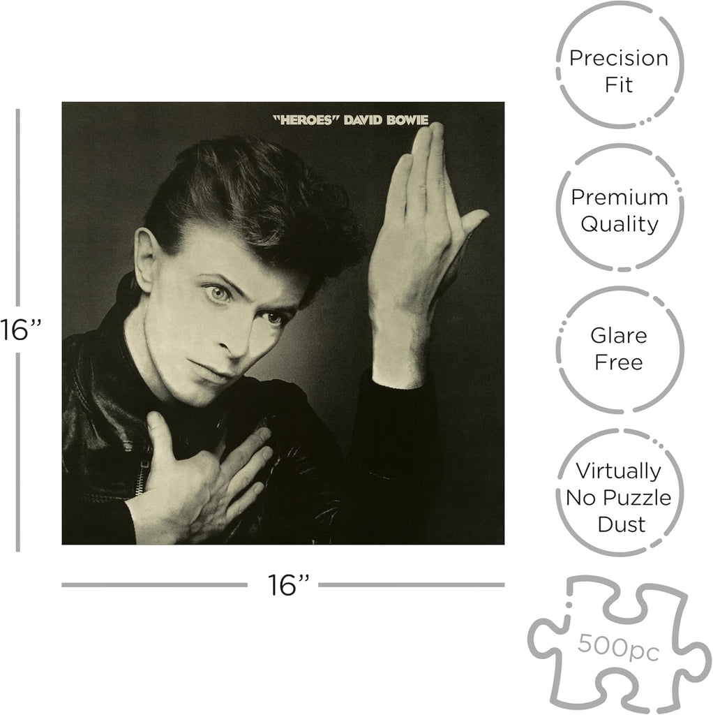 David Bowie Heroes – 1977 Album Cover Art  500 Piece Jigsaw Puzzle 16"×16"