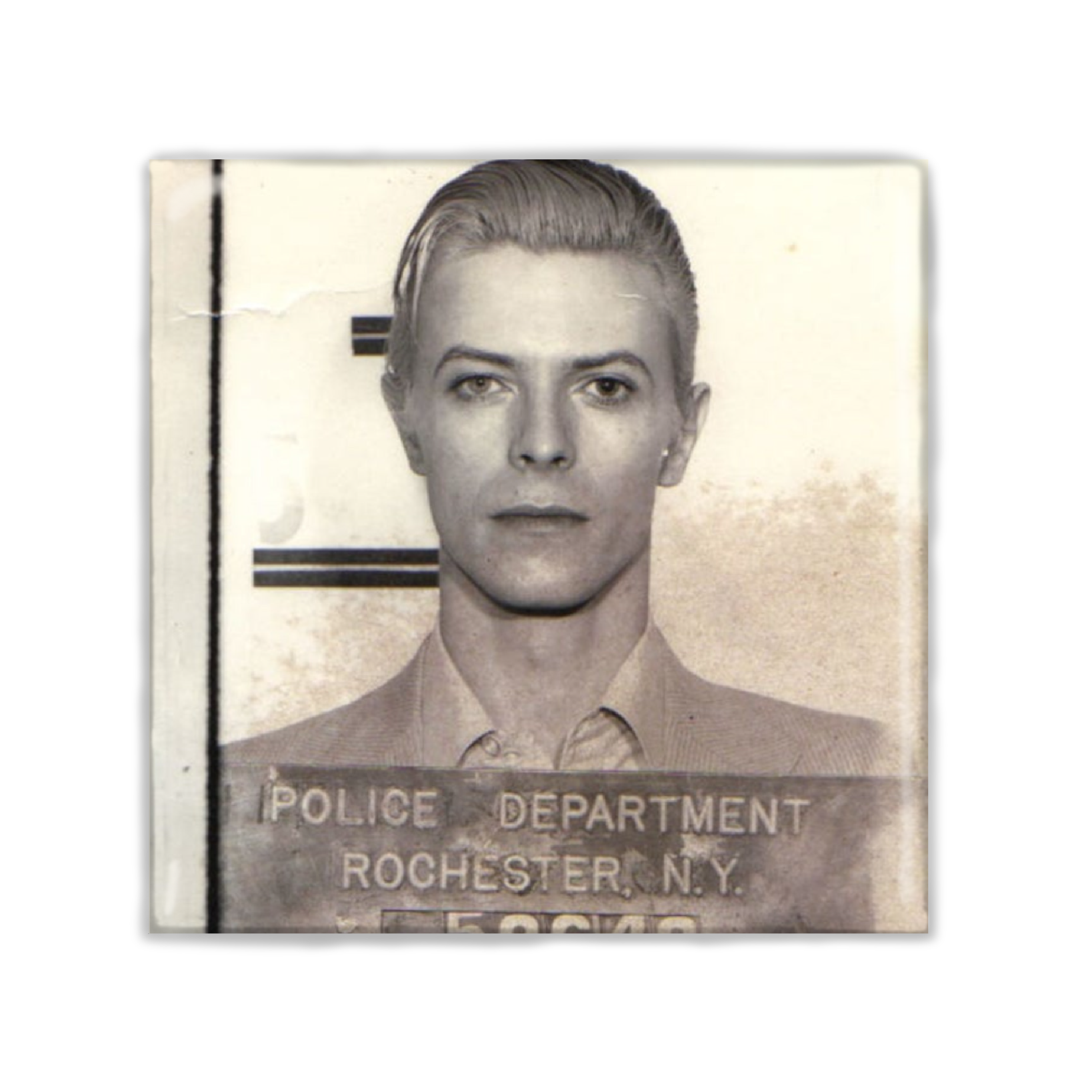 Lot of 2 David Bowie - Mugshot Square Fridge Magnets