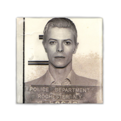 Lot of 2 David Bowie - Mugshot Square Fridge Magnets