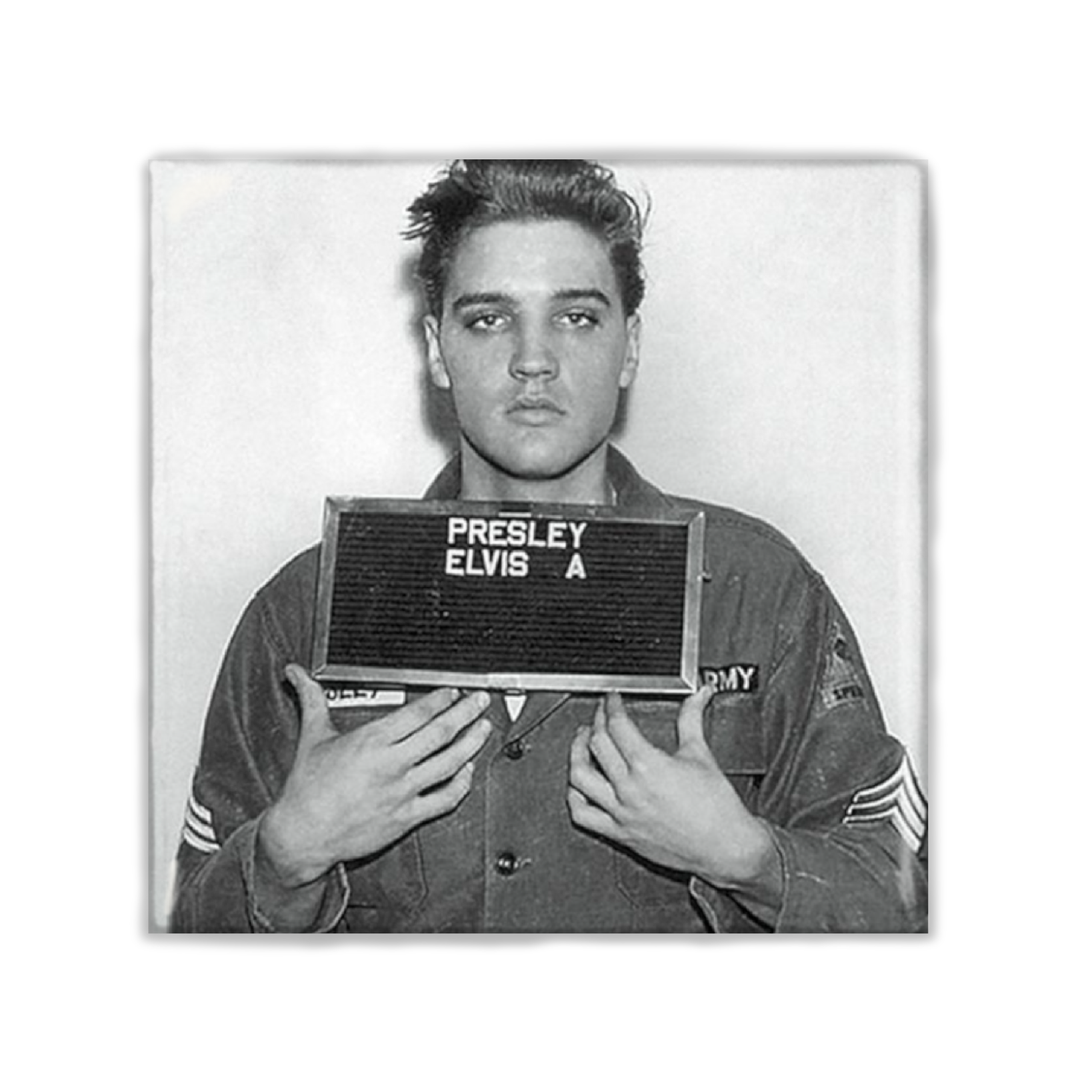 Lot of 2 Elvis Presley - Mugshot Square Fridge Magnets