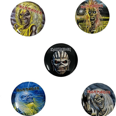 Iron Maiden The Faces of Eddie Licensed Button Badge Set