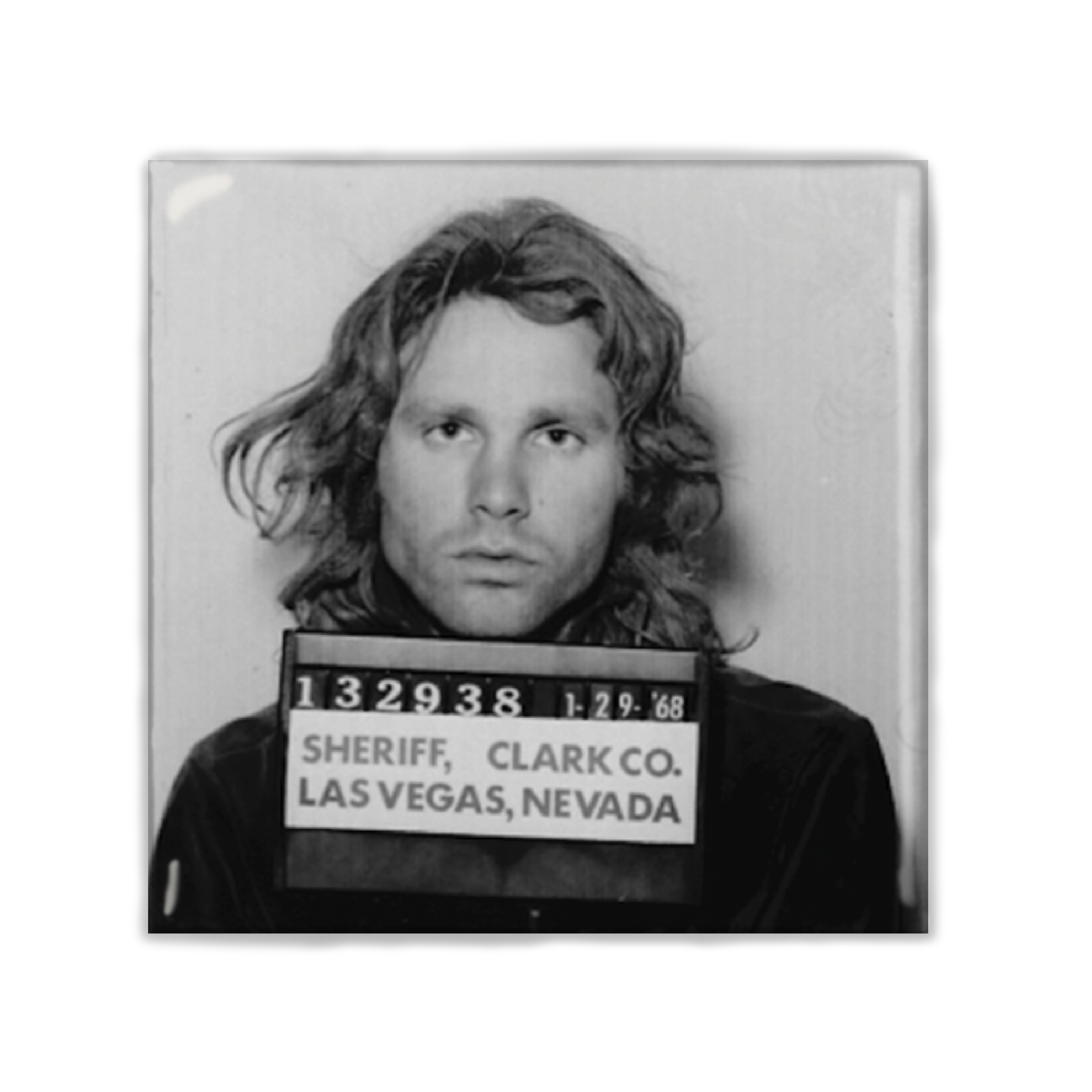 Lot of 2 Jim Morrison - Mugshot Square Fridge Magnets