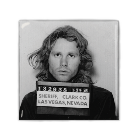 Lot of 2 Jim Morrison - Mugshot Square Fridge Magnets