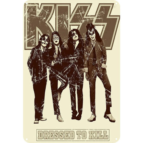 KISS Dressed to Kill Vintage Metal Tin Sign