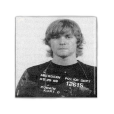 Lot of 2 Kurt Cobain - Mugshot Square Fridge Magnets