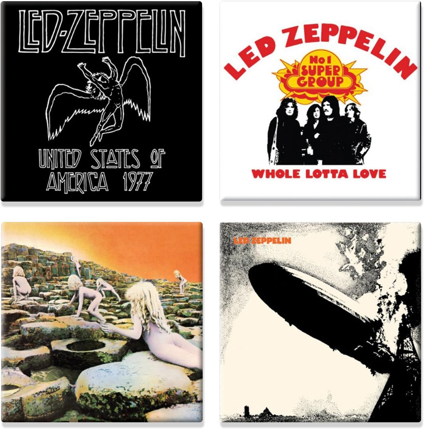 Led Zeppelin - US 77 Houses Holy I Whole Lotta Love Fridge Magnet Set