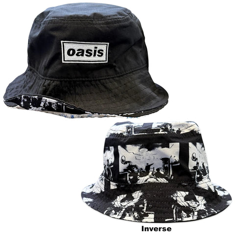 Oasis Decca Logo - Definitely Maybe Reversible Bucket Hat Ex Tour