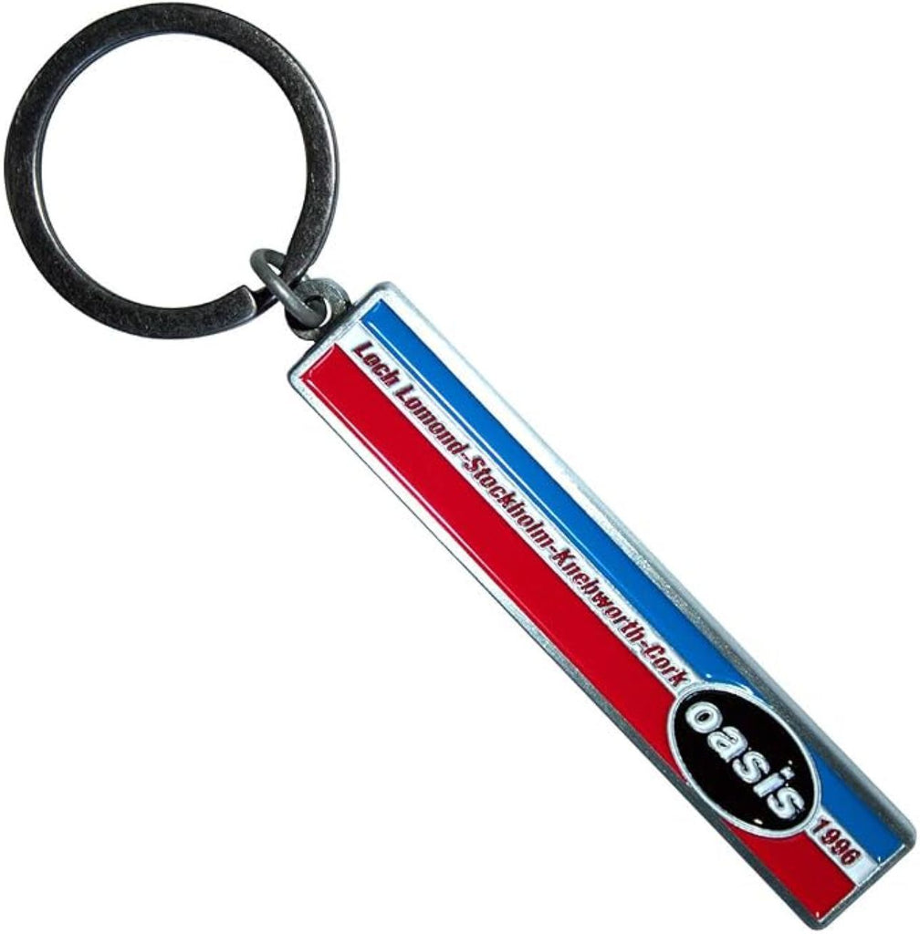 Oasis - 1996 Tour Stripes Metal Keychain Keyring