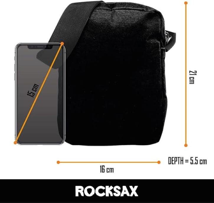 Rocksax Oasis Logo - Black Crossbody Bag