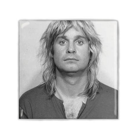 Lot of 2 Ozzy Osbourne - Mugshot Square Fridge Magnets