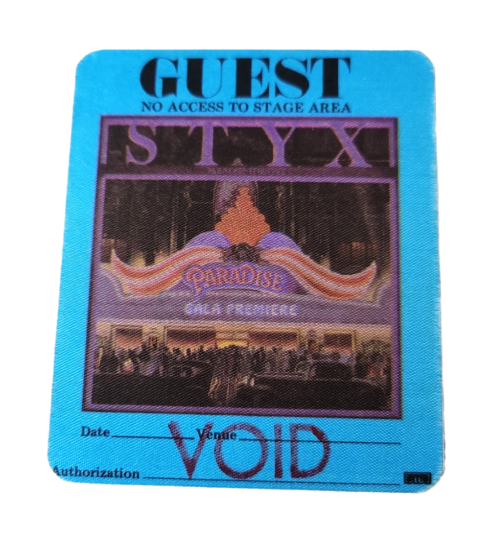 Styx Paradise Theater Tour 1981 Backstage Pass OTTO - Blue