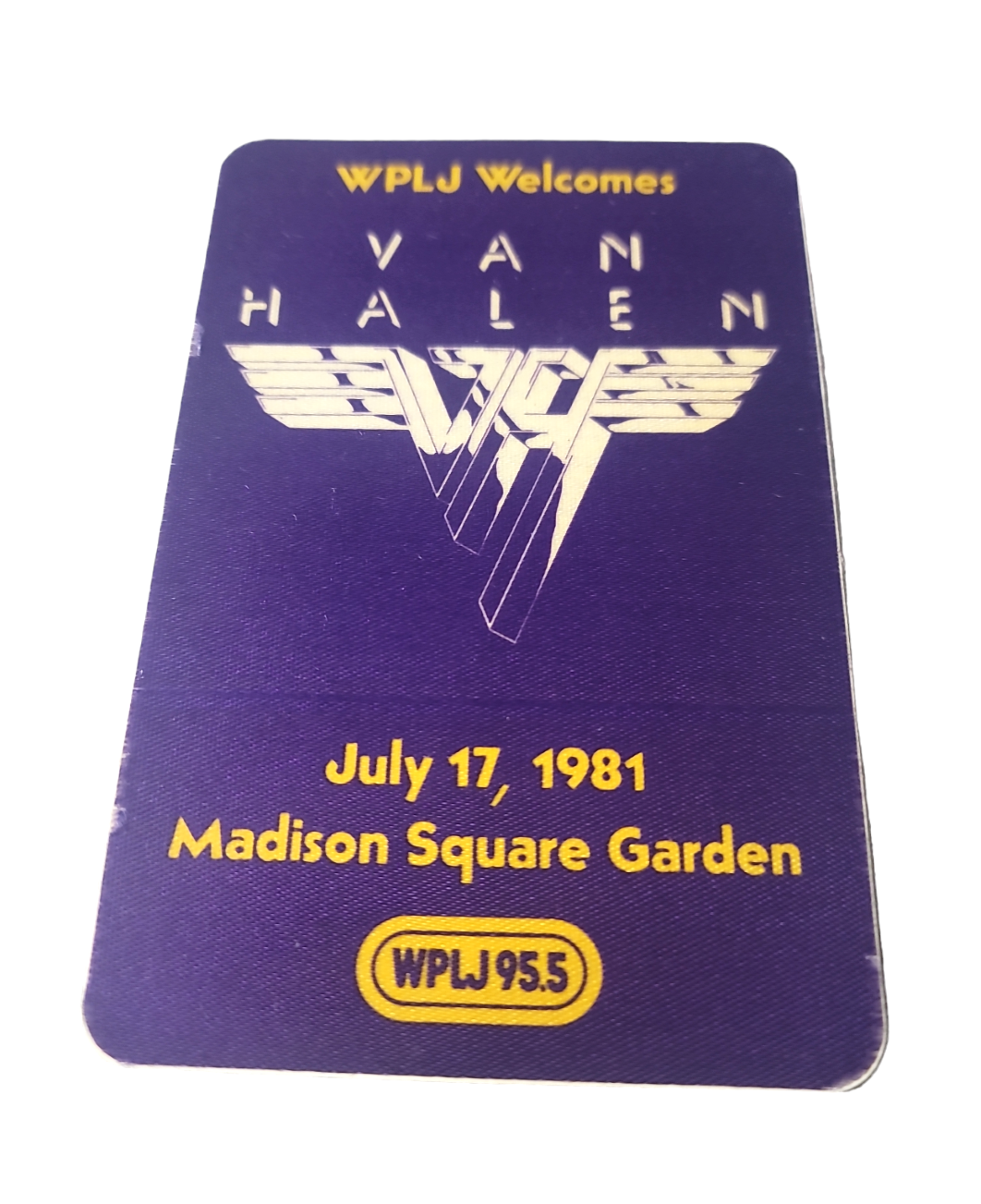 Van Halen Concert Madison Square Garden 1981 Backstage Pass
