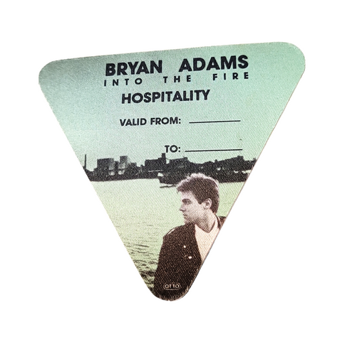 Bryan Adams Into the Fire Tour 1987 Backstage Pass