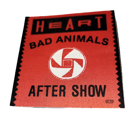 Heart Bad Animals Tour 1987-88 Backstage Pass After Show