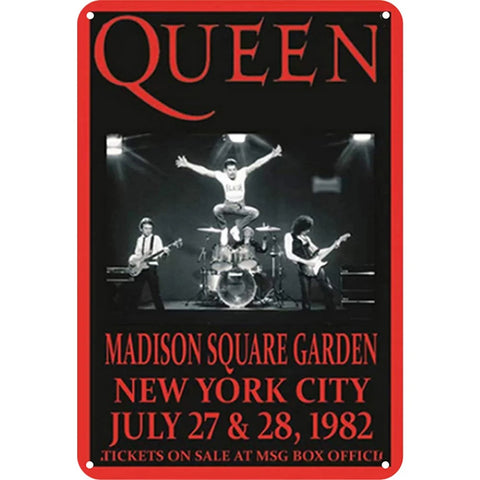 Queen Concert Repro Madison Saquare Garden Vintage Metal Tin Sign Ad