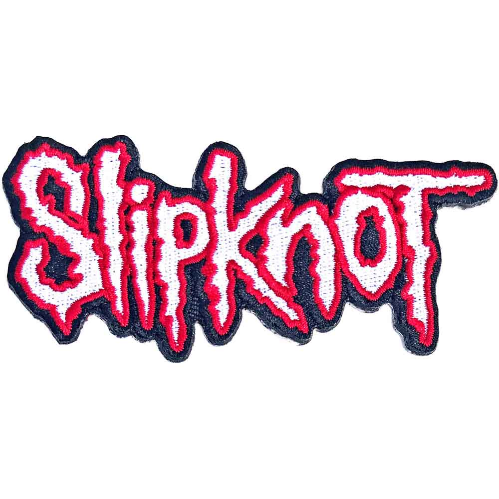 Slipknot - Cut-out Logo Red Border Woven Iron On Patch