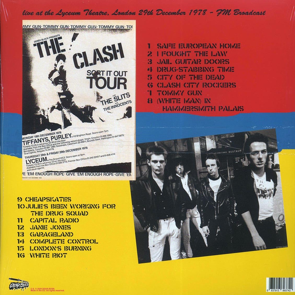 The Clash - Sort It Out -  Live At The Lyceum Theatre, London 1978 Yellow Color Vinyl LP Record