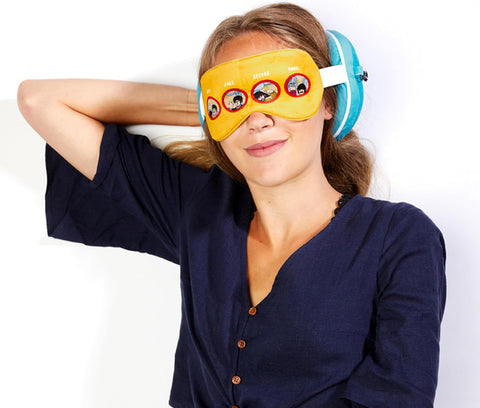 Beatles Yellow Submarine Relaxeazzz Plush Round Travel Pillow & Eye Mask Set