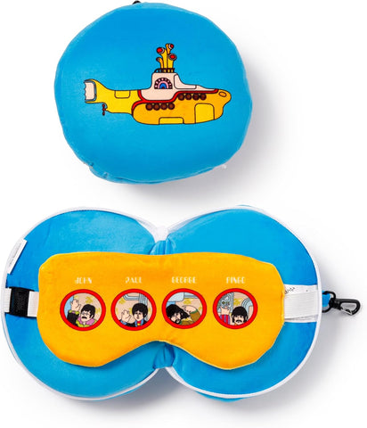 Beatles Yellow Submarine Relaxeazzz Plush Round Travel Pillow & Eye Mask Set