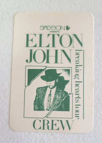 Elton John Breaking Hearts Tour 1984 Backstage Pass