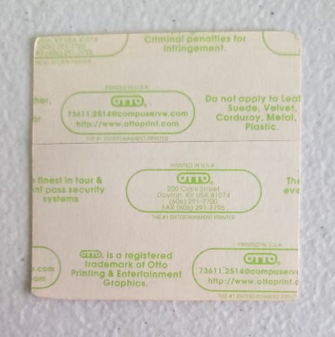 Horde FOH on Tour 1996 Backstage Pass OTTO