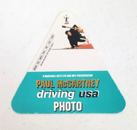 Paul McCartney Driving USA 2002 Photo Backstage Pass