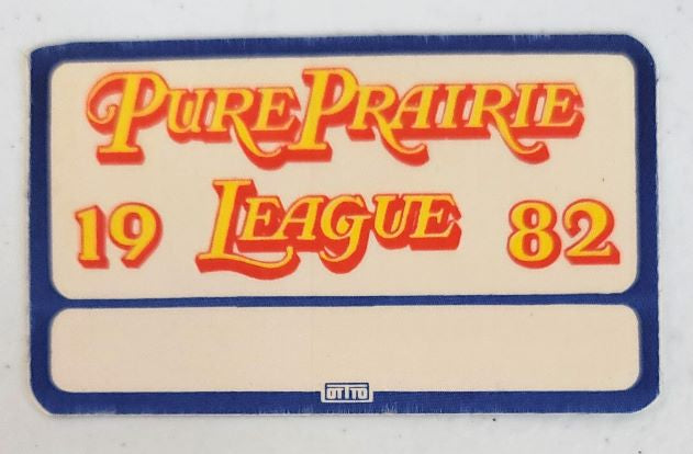 Pure Prairie League Tour 1982 Backstage Pass OTTO