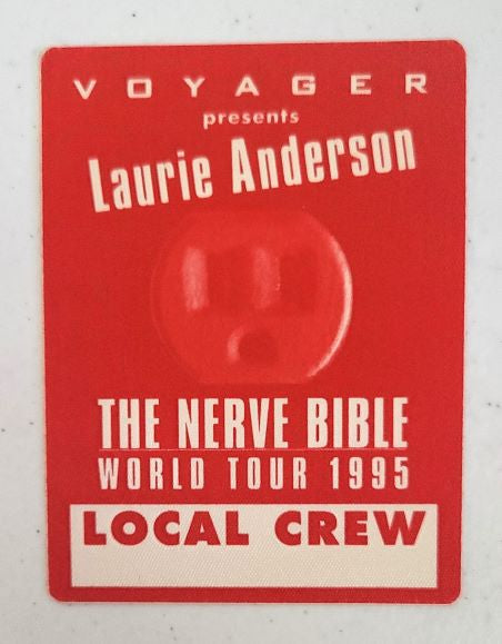 Laurie Anderson The Nerve Bible World Tour 1995 Backstage Pass
