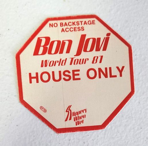 Bon Jovi Slippery When Wet Tour 1987 Backstage Pass OTTO