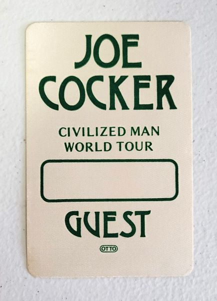 Joe Cocker Civilized Man World Tour 1984 Backstage Pass OTTO