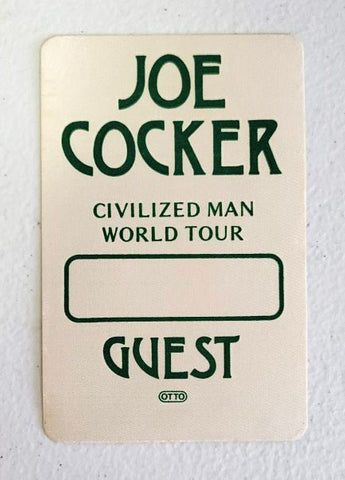 Joe Cocker Civilized Man World Tour 1984 Backstage Pass OTTO