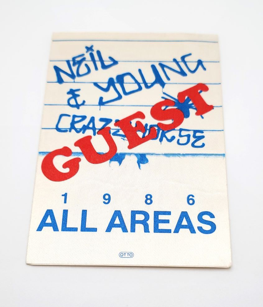 Neil Young & Crazy Horse Tour 1986 Guest Backstage Pass OTTO