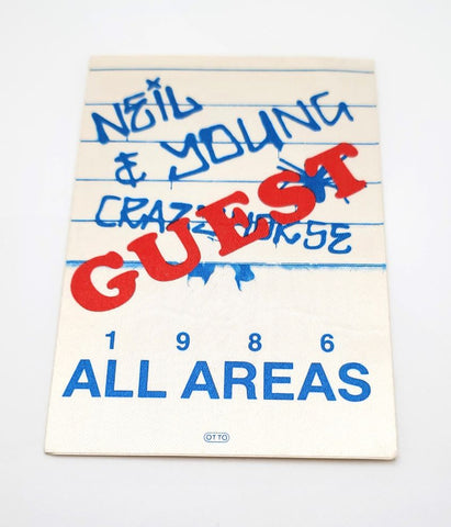 Neil Young & Crazy Horse Tour 1986 Guest Backstage Pass OTTO