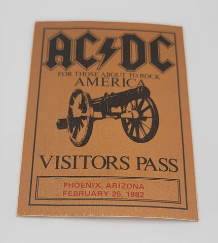 AC/DC For Those About to Rock America Tour 1982 Phoenix Backstage Pass OTTO