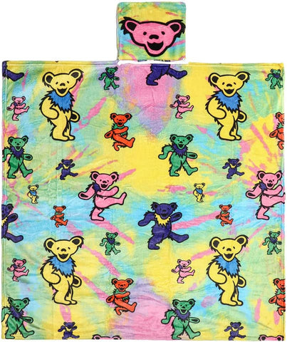 Grateful Dead Bear Tie Dye Pocket Throw