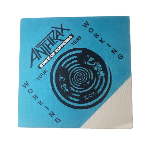 Anthrax State of Euphoria Tour 1989 Backstage Pass